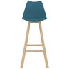 vidaXL Barski stolček 2 kosa turkizni PP in trdna bukovina