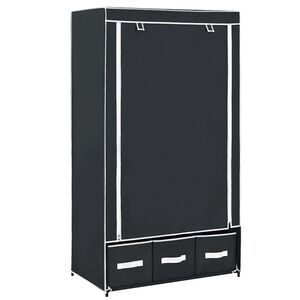 vidaXL Garderobna omara črna 87x49x159 cm iz blaga