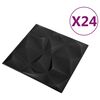 vidaXL Stenske plo&scaron;če 24 pcs Diamant Črn 50 x 50 cm XPS Pena