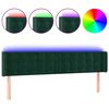 vidaXL LED posteljno vzglavje temno zeleno 203x16x78/88 cm žamet