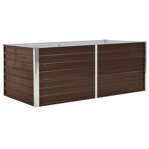 vidaXL Dvignjeno cvetlično korito 160x80x45cm pocinkano jeklo rjavo