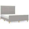 vidaXL Posteljni okvir brez vzmetnice svetlo siv 140x200 cm tkanina