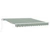 vidaXL Vlečna tenda Zelena in Bela 350 x 250 cm Poliester in aluminij