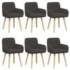 vidaXL Jedilni stoli 6 pcs Boucl&eacute; Temno siva 59 x 57 x 85 cm