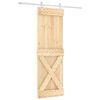 vidaXL Drsna vrata Naravna in bela 70 x 210 cm Masiven borov les