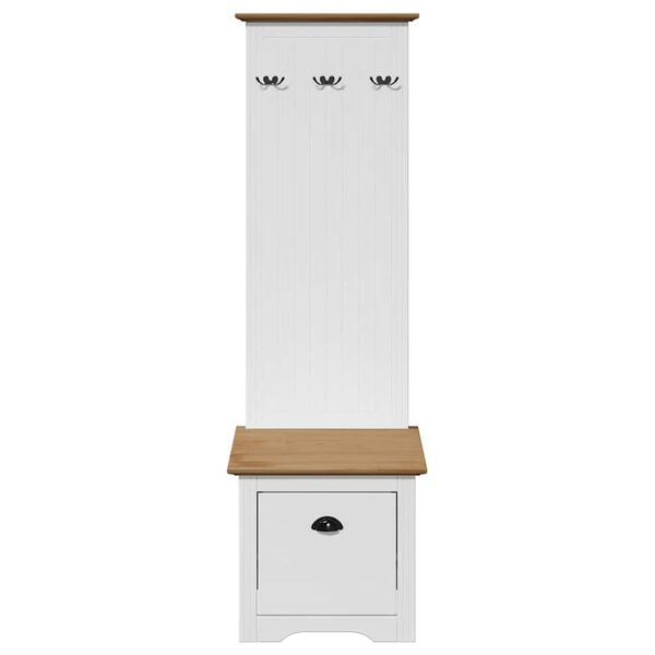 vidaXL Predsobna omara s kljukami "BODO" Bela in rjava 50x40x157 cm