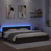 vidaXL Konstrukcija postelje z LED lučmi Črna Orehovina 180 x 200 cm