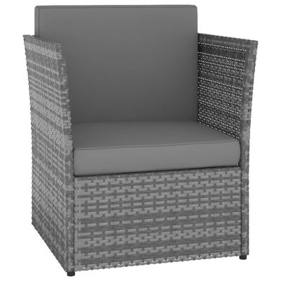 vidaXL Vrtni stol in stolček poli ratan antracitne barve