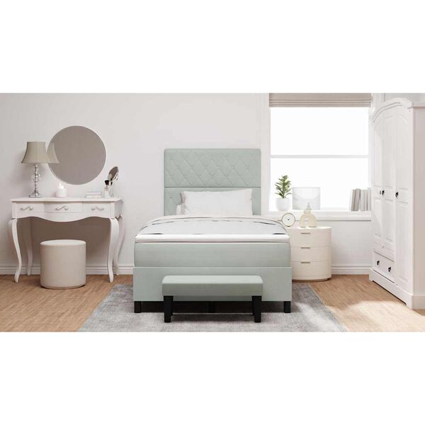 vidaXL Postelja z vzmetnico z vzmetnico Svetlo siva 120 x 190 cm Žamet