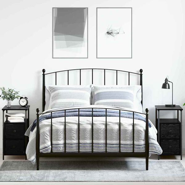 vidaXL Nočna omarica 2 pcs Črni hrast 30 x 60 x 60 cm Konstruiran les