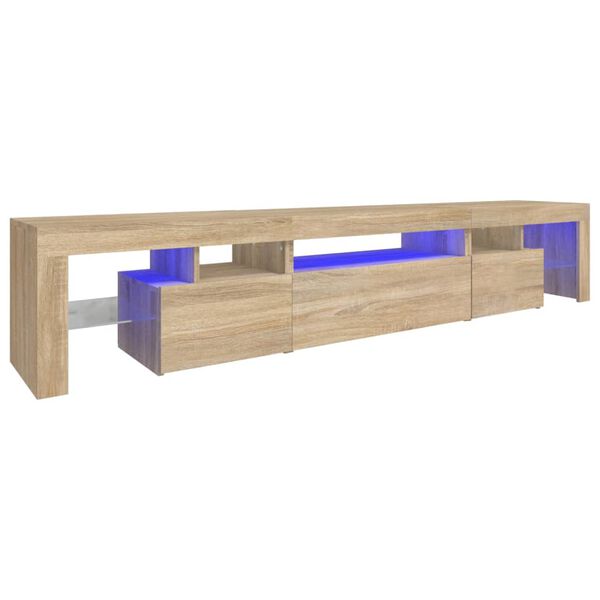 vidaXL TV omarica z LED lučkami sonoma hrast 215x36,5x40 cm