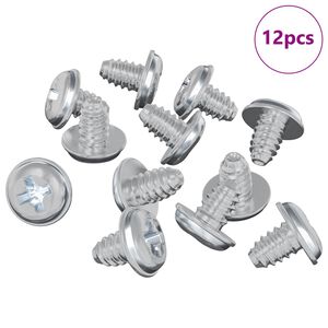 vidaXL Zaklepni vijaki 12 pcs srebrna M4 x 5 mm elezo