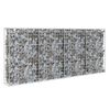 vidaXL Gabionska stena s pokrovi iz pocinkanega jekla 200x20x85 cm