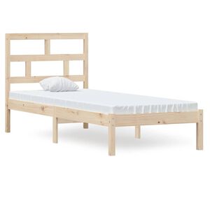vidaXL Posteljni okvir 75x190 cm trden les