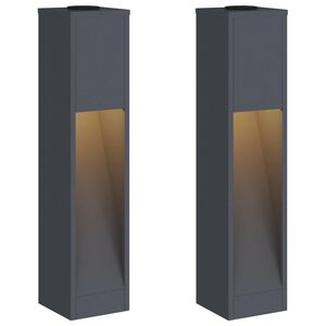 vidaXL Sončna LED svetilka za pot 2 kos Toplo bela 18 x 18 x 80 cm