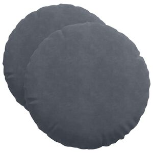 vidaXL Sedežne blazine 2 kos Žamet Temno siva &Oslash;50 x 19 cm