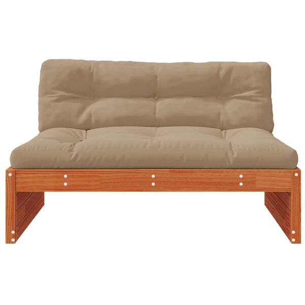 vidaXL Vrtna srednja sofa Masivna borovina Voskan Rjava