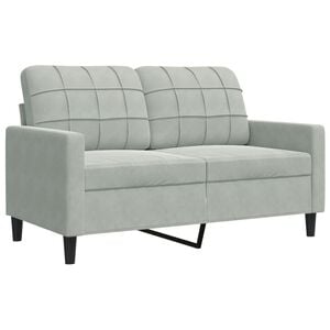 vidaXL Dvosed svetlo siv 120 cm žamet