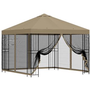 vidaXL Vrtni gazebo s stranskimi stenami 3 x 3 m Bež