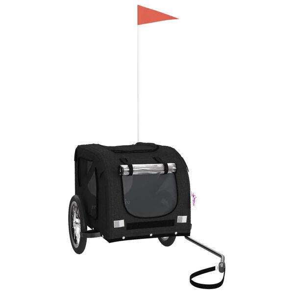 vidaXL Kolesarska prikolica za hišne ljubljenčke črna