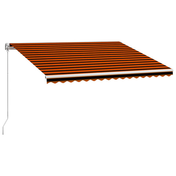 vidaXL Ročno zložljiva tenda 400x300 cm oranžna in rjava