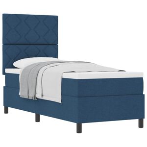 vidaXL Postelja z vzmetnico z vzglavjem Modra 80 x 200 cm blago
