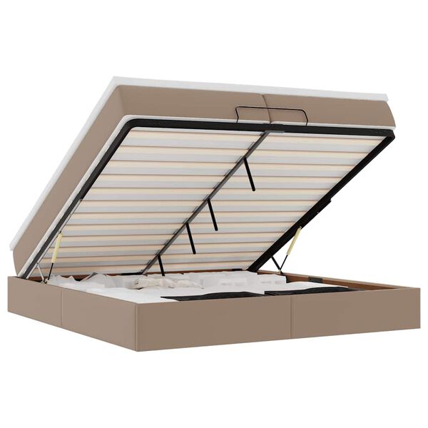 vidaXL Otomanski posteljni okvir z vzmetnicami kapučino 200x200 cm