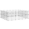 vidaXL Ograda za hi&scaron;ne ljubljenčke s 44 paneli črna 35x35 cm jeklo