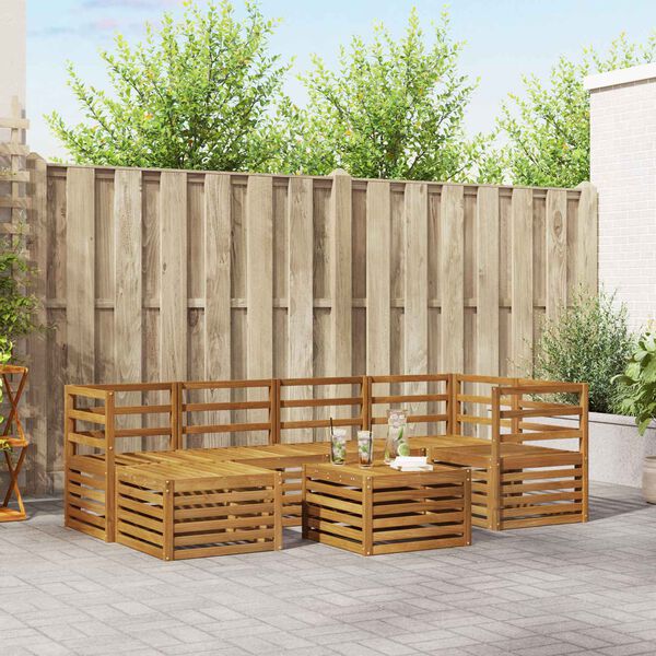 vidaXL Sedežne garniture Naravna Masiven les akacije