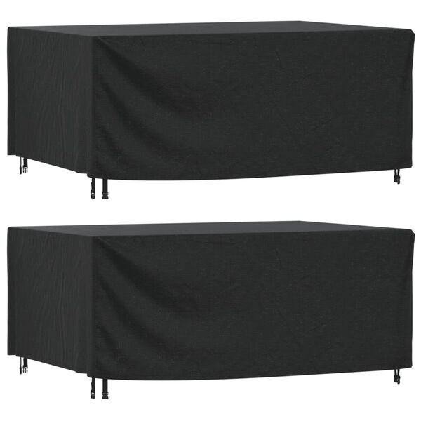 vidaXL Pokrivalo za vrtno pohi&scaron;tvo 2 kosa črno 225x143x90 cm 420D