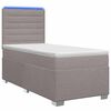 vidaXL Postelja boxspring z vzmetnico Taupe 90 x 190 cm Blago