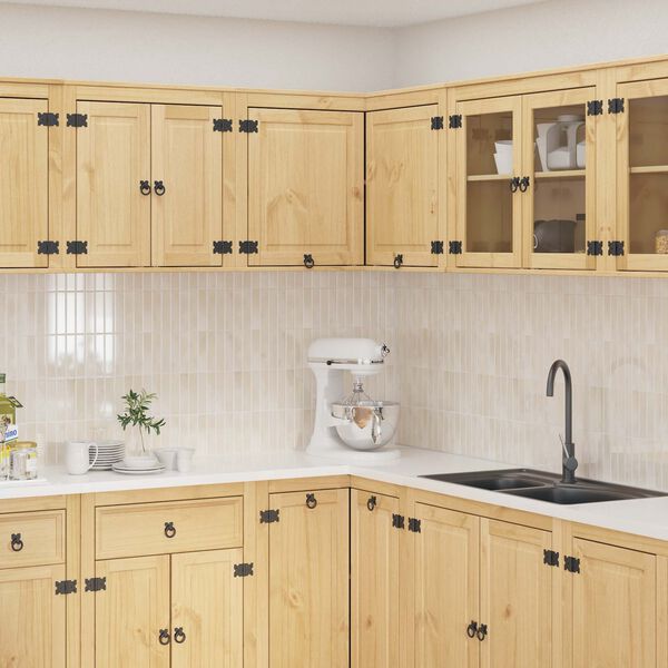 vidaXL Za omarice SKI Medeno Rjava 80 x 80 x 60 cm Masivno borovo les