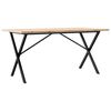 vidaXL Jedilna miza X okvir 140x80x75,5 cm trdna borovina jeklo