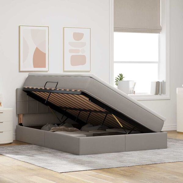 vidaXL Postelja z dodatnim prostorom za shranjevanje in vzmetnico