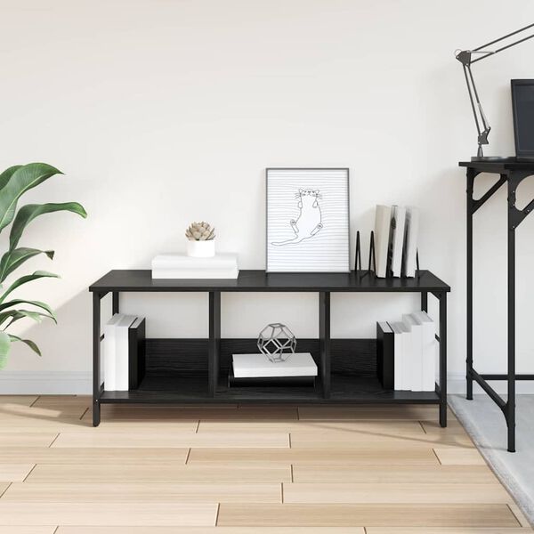 vidaXL Knjižna polica Črna Orehovina 102 x 32 x 40,5 cm