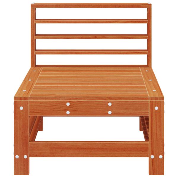 vidaXL Vrtna srednja sofa Masivna borovina Voskan Rjava