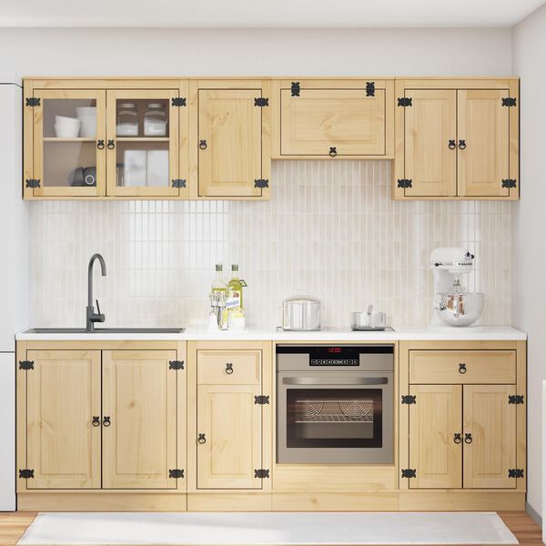 vidaXL Za omarice s predalom SKI 8 pcs Medeno Rjava Masivno borovo les