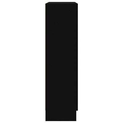 vidaXL Vitrina črna 82,5x30,5x115 cm iverna plošča