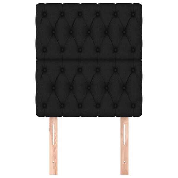 vidaXL Posteljno vzglavje 2 kosa črno 80x7x78/88 cm blago