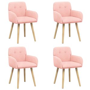vidaXL Jedilni stoli 4 kos Boucl&eacute; Roza 59 x 57 x 85 cm