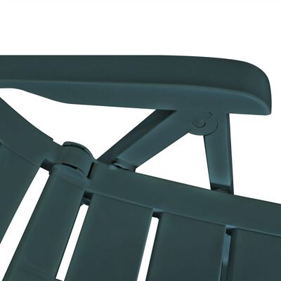 vidaXL Nastavljivi vrtni stoli 4 kosi plastika zelene barve