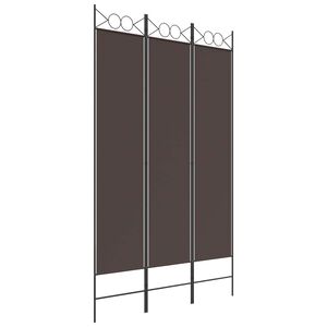 vidaXL Paravan 3-delni rjav 120x200 cm blago
