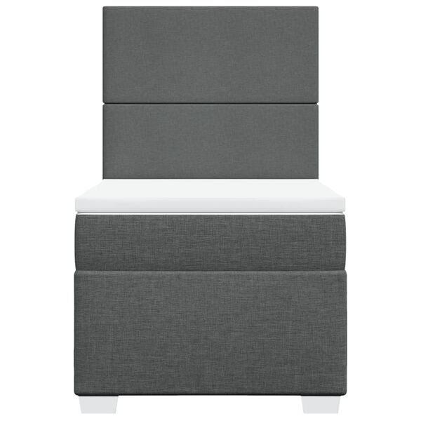 vidaXL Box spring postelja z vzmetnico temno siva 90x190 cm blago