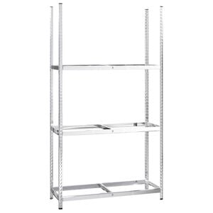 vidaXL Stojalo za pnevmatike 3 kosa srebrno 110x40x200 cm jeklo