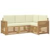 vidaXL Sedežne garniture 4 pcs Bela in krem 191 x 132,5 x 73 cm
