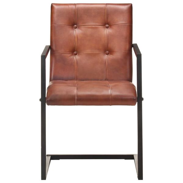 vidaXL Nihajni jedilni stoli 4 kosi rjavo pravo usnje