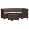 vidaXL 4-sedežna vrtna sofa z blazinami, rattan videz PP Rjava