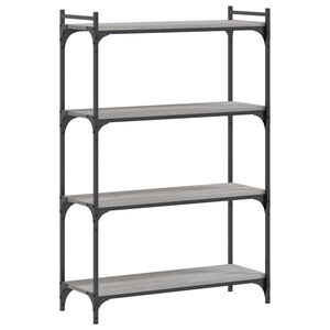 vidaXL Knjižna omara 4-nadstropna siva sonoma 80x30x120 cm inž. les