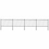 vidaXL Vrtna ograja s suličastim vrhom jeklo 671 x 120 cm črna