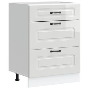 vidaXL Kuhinjska spodnja omarica "Kalmar" visok sijaj bela inženirski les